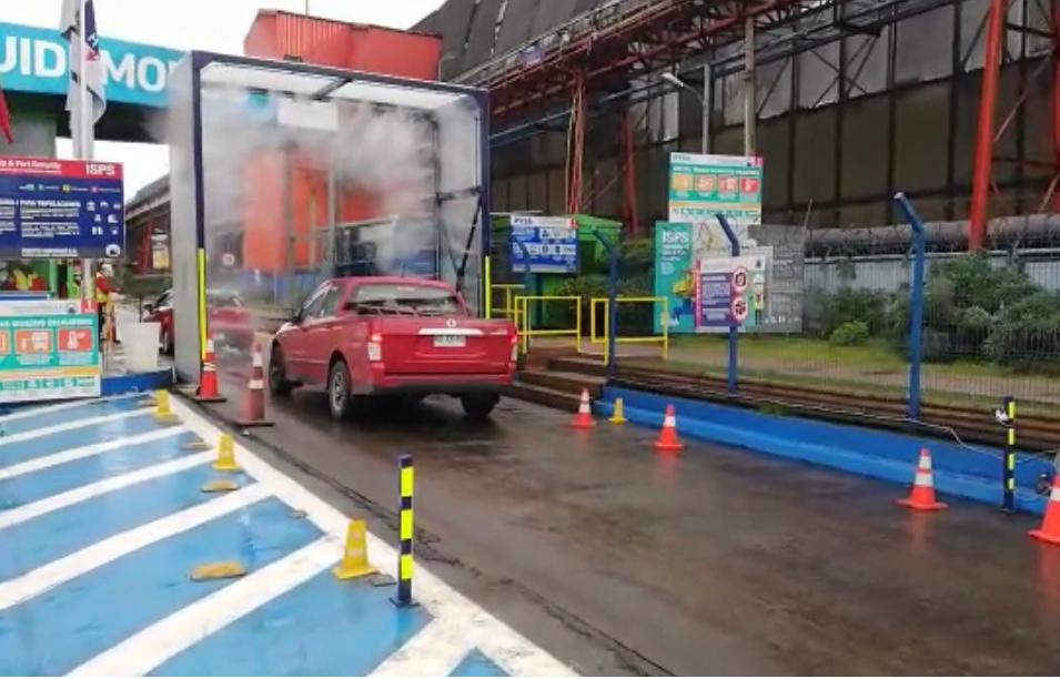 Puerto Ventanas S.A migra a moderno pórtico automático de sanitización de vehículos